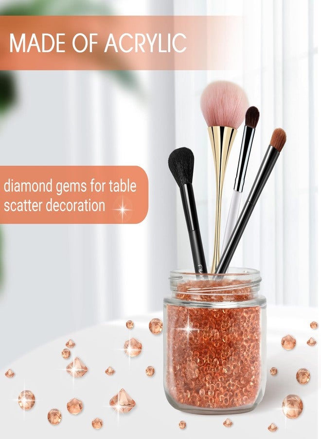 Milifox 6000 Pieces Acrylic Diamond Gems Rose Gold Fake Crystals Vase Filler Diamond Table Scatter Confetti Crystals Small Fake Plastic Gems Acrylic Vase Filler for Wedding Party Decoration - Image 4